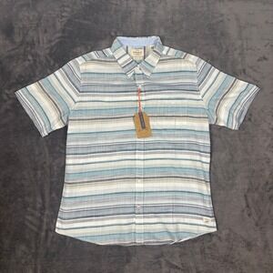 Weatherproof Vintage Shirt Men's XL Blue Country Twill Short Sleeve Button Down